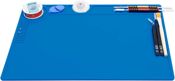 Hengtianmei Heat Insulation Silicone Repair Mat - 14 x 10 Inches with Scale Ruler for Soldering Iron, Phone Repair