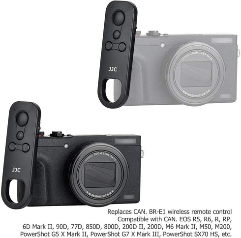 JJC Wireless Bluetooth Remote Control Replace Canon BR-E1 for Canon EOS R100 R50 R10 R8 R7 R6 Mark II R6 R5 M50 M6 Mark II M200 6D Mark II Reble T8i T7i SL3 PowerShot V10 G5 X Mark II G7 X Mark III