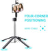 Ambertronix 40” Selfie Stick Tripod Quadrapod, Wireless Bluetooth Remote, Onboard Light, Compatible with iPhone &