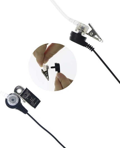 Walkie Talkies Earpiece with Mic, 2 Pin Acoustic Tube Headset for Baofeng UV-5R, Retevis RT21 RT22, 2 Pack