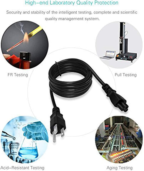 HUYADZ 3 6Ft Prong Power Cord, Universal Power Cable, Fit for Lenovo, HP, Dell, Asus, Acer, LG, Sony
