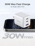 UGREEN 3-Port 30W 17/16/15 S26/S25/24/23, USB C Charger, GaN II Compact iPhone Charger Fast Charging, Type C Power