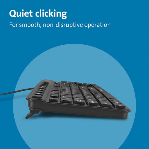 Kensington Simple Solutions Wired Keyboard TAA-Compliant (K55113US), Black Color