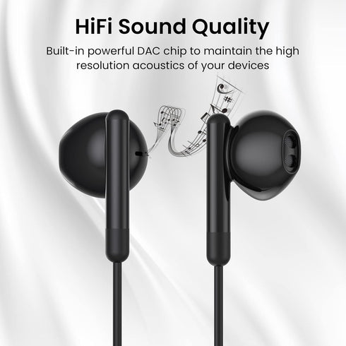 USB C Headphones for iPhone 15 Pro Max, iPad Pro, USB Type C Earphones with Microphone, Wired Earbuds for Google Pixel,