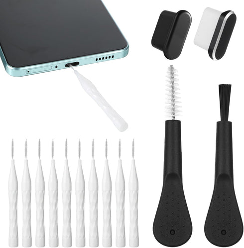 Aphumedc 16 Pack Phone Charger Port Cleaner Kit, Anti-Clogging Mini Brushes Cleaner, Reusable