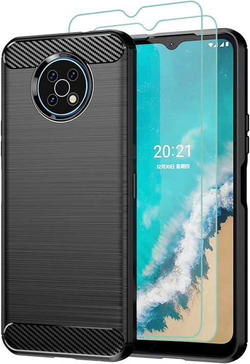Osophter Nokia G50 Case, Nokia G50 5G Phone Case with 2pcs Screen Protector, Shock-Absorption Flexible TPU Rubber