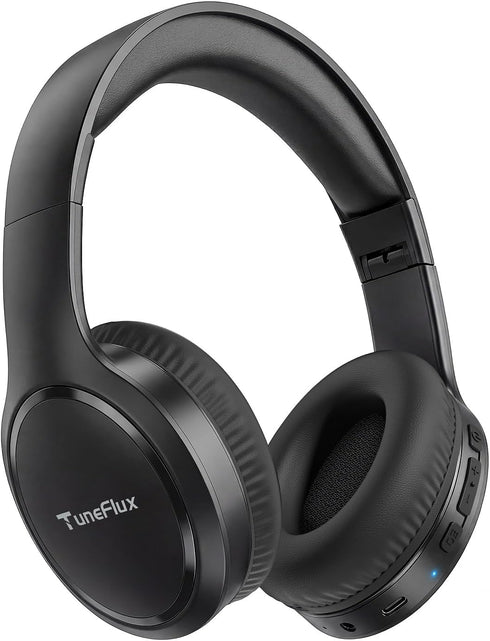 TuneFlux Bluetooth Headphones,70H Playtime Bluetooth 6.0 Wireless Headphones,3 EQ Music Modes Foldable