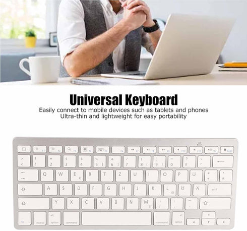 Keyboard, 78 Keys German Layout, Ultra Slim Smart Keypad, Portable Silent German Keyboard, QWERTZ Layout for iOS,