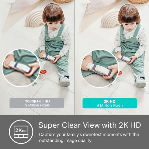 Kasa Smart 2K+ 2-Way KC400 Kasa Indoor Wired Security Camera - Works as a Baby Monitor & Pet Camera, Person/Motion/Baby