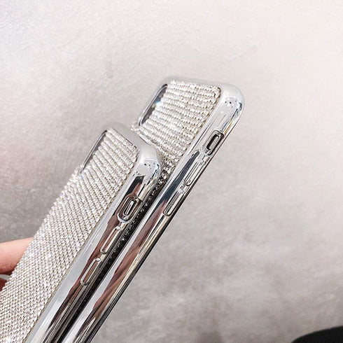 LUVI Luxury Fashion Glitter Case for iPhone Xs Max, Bling Glossy Crystal Rhinestone Protective Cover, Silver