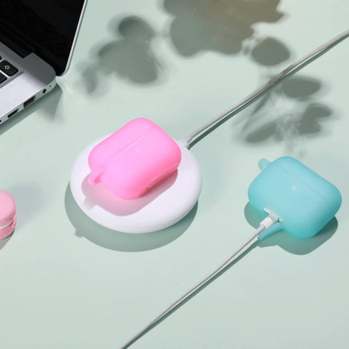 Silicone Case Cover Compatible with Apple AirPods Pro, Protective Soft Case with Carabiner for Airpods Pro 2