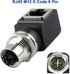 RJ45 to M12 X Coded 8 Pin Adapter, IP68 Shielded Industrial Ethernet Adapter for Basler Cognex Camera Sensor