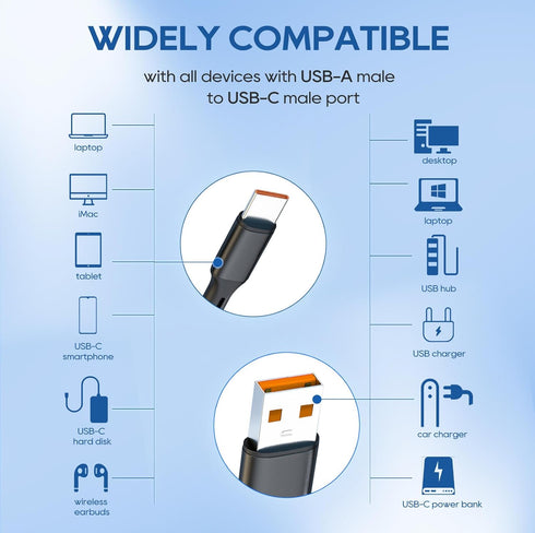 UCEC 2-Pack USB C Multi Charging Cable, 3 in 1 Braided Nylon USB C Splitter Charging Cable for Samsung Galaxy, Pixel, LG