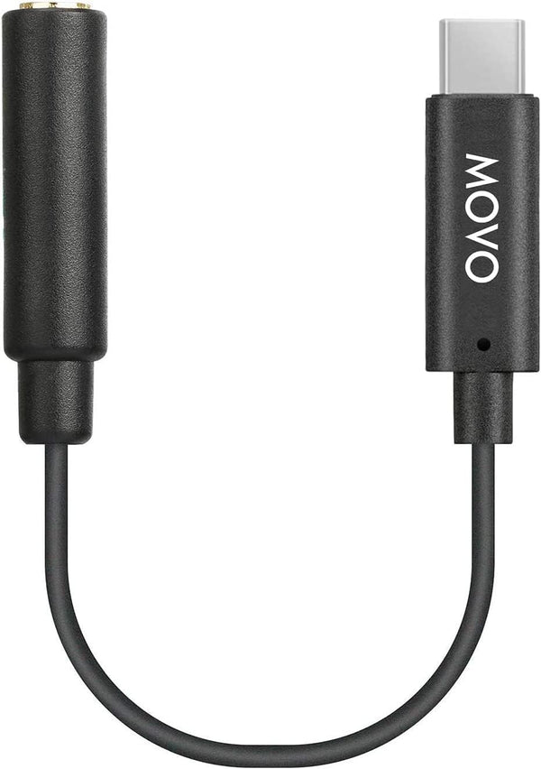 Movo UCMA-1 Female 3.5mm TRS Microphone Adapter Cable to USB Type-C, Compatible with Samsung Galaxy, Pixel, iPad