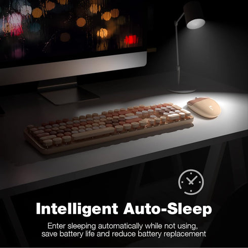 MOFII Wireless Computer Keyboard and Mouse Combo - Typewriter Full Size Keyboard with Number Pad and USB Mouse