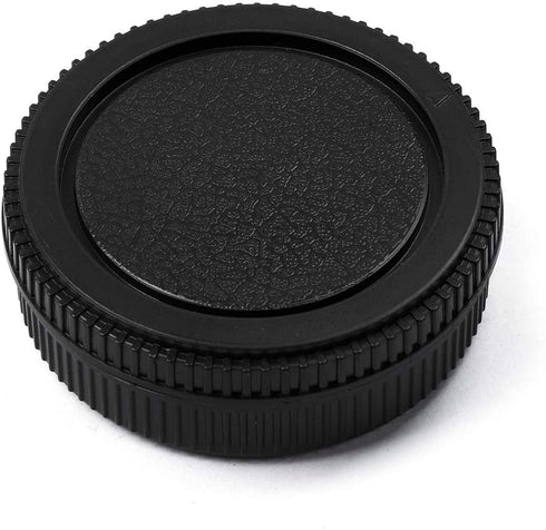 Camera Body Cap & Lens Rear Cap Cover Replacement Set for Olympus OM Mount Cameras, 2 Sets