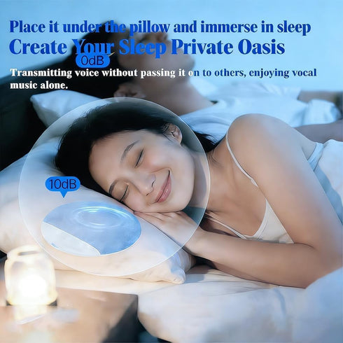 Generic Under Pillow Speaker for Sleeping,Sleep Pillow Speaker, Mini Ultra-Thin Pillow Wireless Speaker with White
