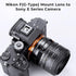 K&F Concept Lens Mount Adapter NIK(G)-NEX IV, Manual Focus for Nikon F (G-Type) Lens and Sony E Mount Camera