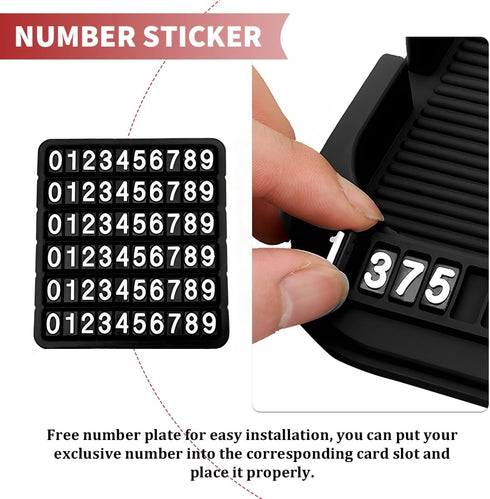 FALVFUN Car Dashboard Anti-Slip Mat Phone Holder, Multifunctional Double-Groove Vehicle Dash Sticky Pad with Number