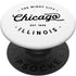 White Classic Retro Vintage Chicago Illinois Windy City PopSockets Grip and Stand for Phones and Tablets