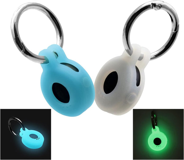 Compatible for Tile Sticker Keychain Holder - Glow in The Dark Silicone Tracker Case Cover for Pet Collar Holder