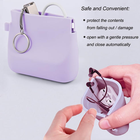 Silicone Headphone Organizer Wired Earbud Case Pouch, Portable Data Cable Organizer Case for Women and Men