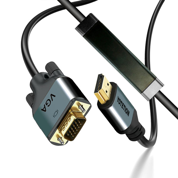 YOTETION HDMI to VGA 30FT Cable with IC, Gold-Plated HDMI to VGA Compatible