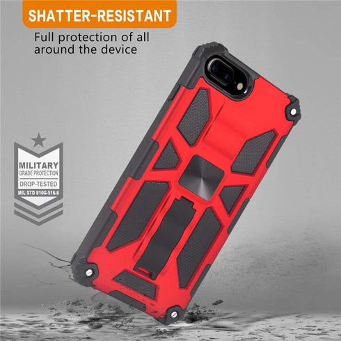 Asuwish iPhone 6/6s/7/8 Plus Case with Tempered Glass Protector & Kickstand - Red for Men & Women.