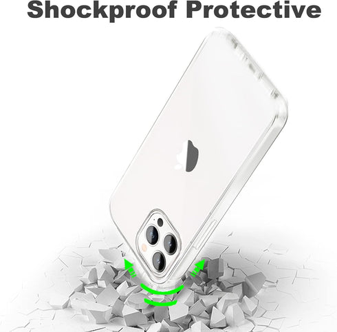 JJGoo Clear iPhone 13 Pro Case, Transparent Soft Shockproof Slim Thin Bumper Cover Phone Case
