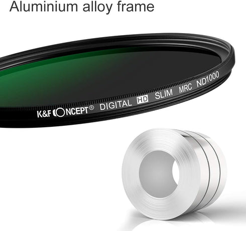 K&F Concept 49mm ND1000 CPL Lens Filter Kit (2 Pcs) - Neutral Density ND1000 + Circular Polarizer with 24 Multi-Layer
