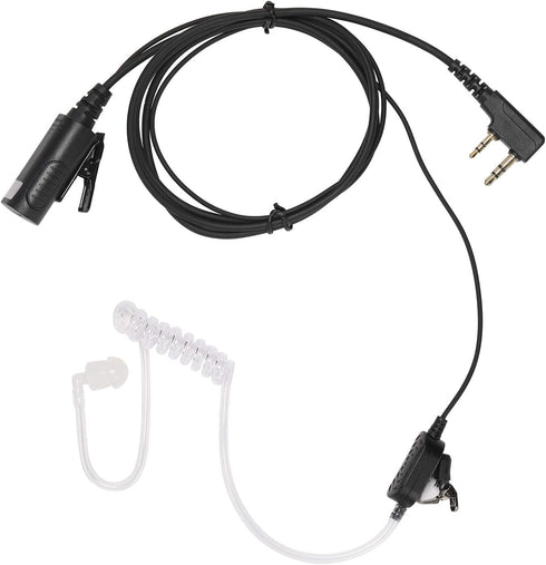 New HD-Mic Single-Wire Earpiece Surveillance Kit for Retevis BaoFeng, BTECH, Kenwood Walkie Talkie