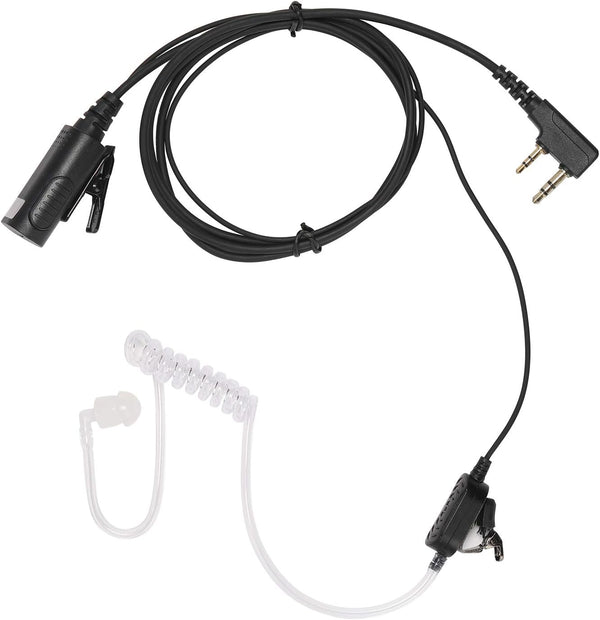 New HD-Mic Single-Wire Earpiece Surveillance Kit for Retevis BaoFeng, BTECH, Kenwood Walkie Talkie