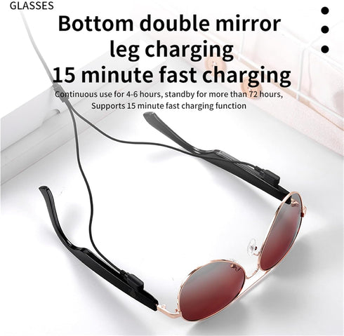 Smart Bluetooth Audio Sunglasses - Fast Charging Feature