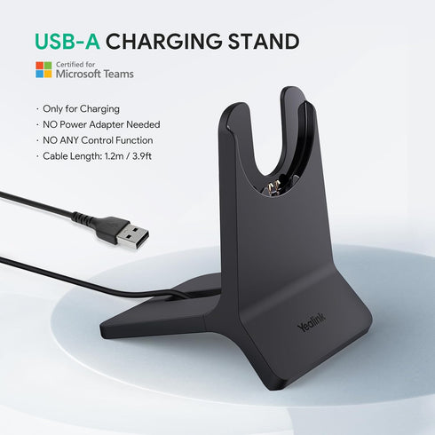 Yealink BHC70 Charging Stand for BH70 Bluetooth Headset, Fast Charging, 1.2m USB-A Cable (ONLY Charging Base)