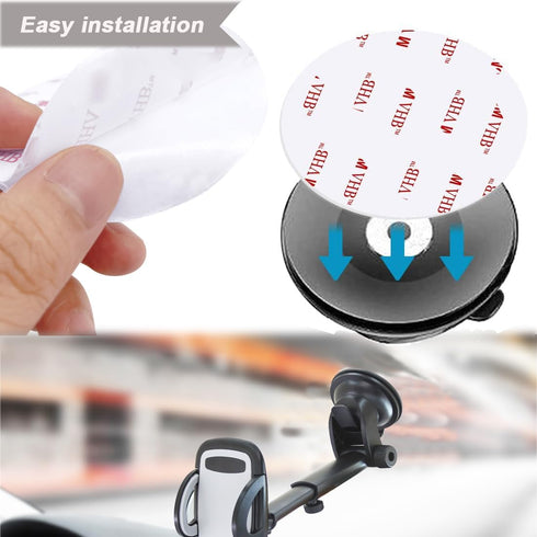 10 Pack 75mm Circular Double Sided Sticky Pads, Strong Adhesive Replacement for Car Mounting Holder Disk