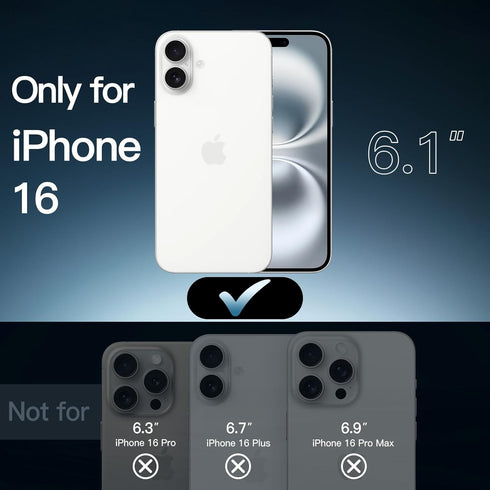 JETech 16 6.1-Inch, Case for iPhone Non-Yellowing Shockproof Phone Bumper Cover, Anti-Scratch Clear Back (Clear)