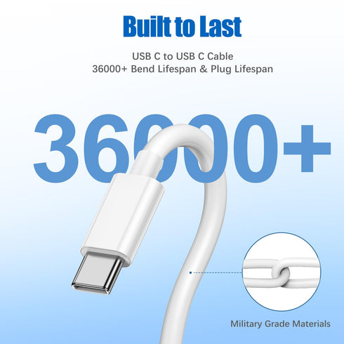USB C to USB C Charging Cable 3Pack 6ft 60W, Fast Charge Cord for iPhone 15 Pro Max Plus, Samsung S23