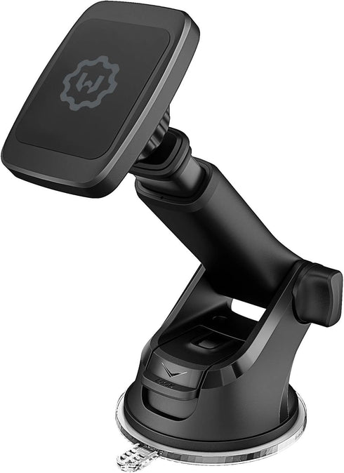 WixGear Magnetic Car Phone Mount, Universal Holder for Windshield & Dashboard with Long Telescopic Arm