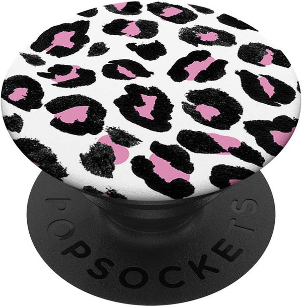 Pink White Leopard Pattern Animal Print Glam PopSockets PopGrip: Swappable Grip for Phones & Tablets