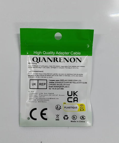 QIANRENON TRS 3.5mm Stereo Connector, 1/8 TRS Male to Female Short Cable, Panel Mount Headphone Adapter for Microphones