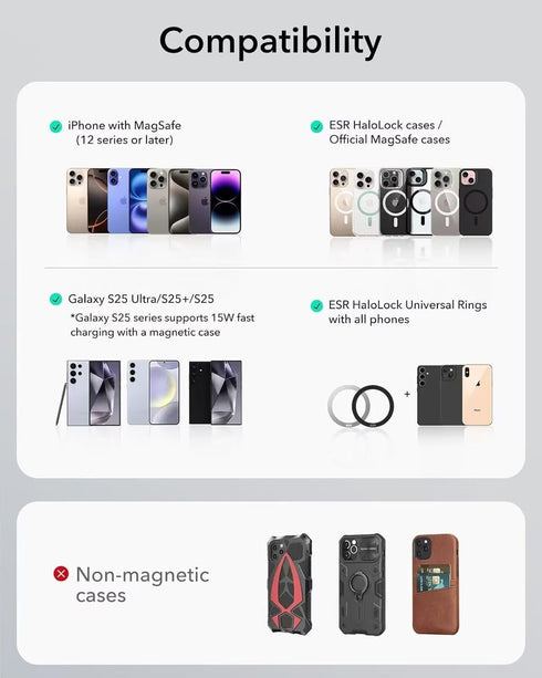 FENNIDICE Transparent Magnetic Phone Grip Compatible with MagsafeCollapsible Mobile Phones Stand Holder for Smartphone