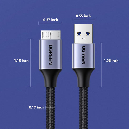 UGREEN Micro USB 3.0 Cable, USB 3.0 A to Micro B Cord for External Hard Drive, Compatible with Samsung Galaxy S5