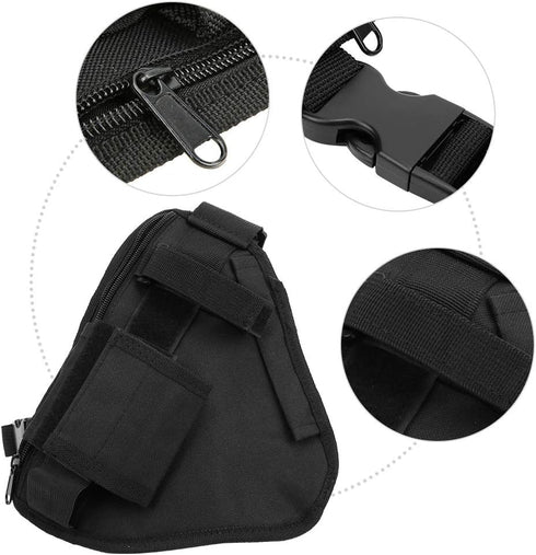 Radio Holster Chest Harness - Portable Walkie Talkie Vest Bag with Multi Layers Pouch