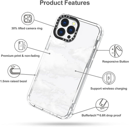 MOSNOVO Case for iPhone 13 Pro Max, Clear TPU Bumper Cover, Military-Grade Drop Protection, Anti Peel Off Tech, Cloud