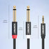 2-Pack 6FT 3.5mm 6.35mm 3.5mm 1/4" TRS to Dual TS Mono Y-Splitter Cable: Connect Stereo Output to Dual Mono Inputs