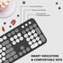 Wireless Keyboard Mouse Combo, 104 Keys Cute Wireless Keyboard with Number Pad for Windows, Grey