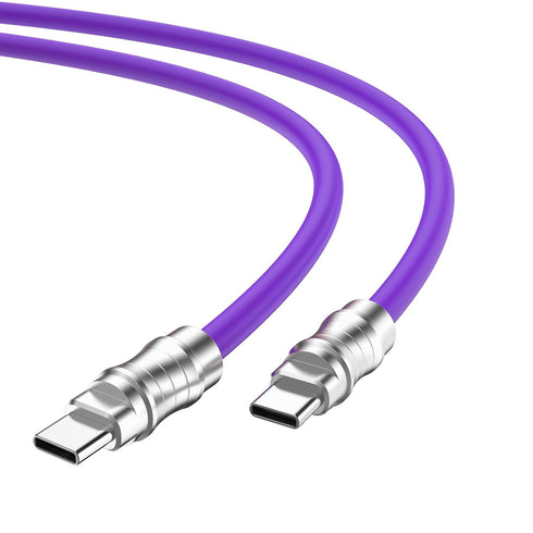 USB C to USB C Silicone Cable 10FT, Ultra Flexible & Soft USB Type C 100W Fast Charging Cable, Geek Industrial PD Data Transfer Cable for Phones,Tablet,Laptops(Purple)