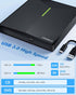 External CD DVD Drive with 4 USB Ports, 2 TF/SD Card Slots, USB 3.0 Portable Player Burner Reader for Laptop Mac PC