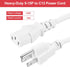 MECCANIXITY 3ft 18 18/3 C13 5-15P 10A 125V 3-Prong AWG White Universal Power Cord to NEMA Extension Power Cord