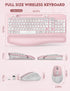 Wireless Keyboard and Mouse Combo, EAYBLLY Wave Keys Ergonomic Keyboard with Wrist Rest, 2.4GHz Set
